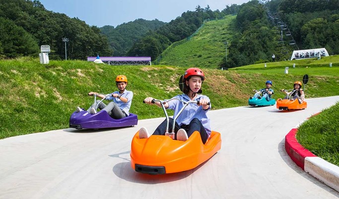 Ocean World Water Park / Jjimjilbang (+ Sky Swing / Luge / Sheep Farm) 1 Day Tour (~Sep)