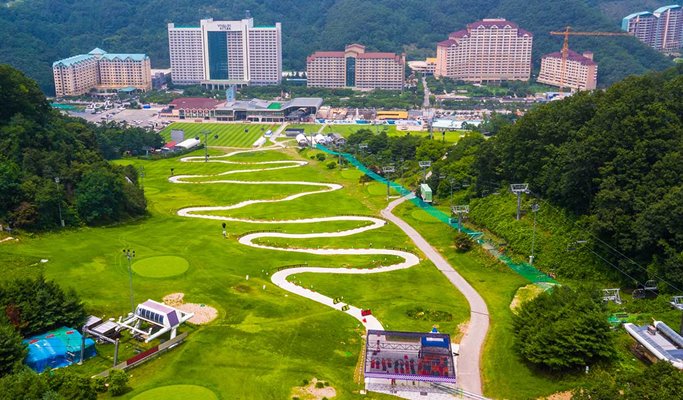 Ocean World Water Park / Jjimjilbang (+ Sky Swing / Luge / Sheep Farm) 1 Day Tour (~Sep)