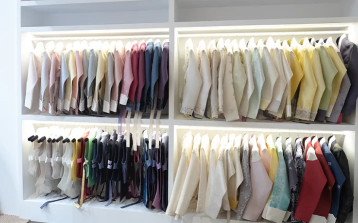 Different styles of hanbok at Yejin Hanbok