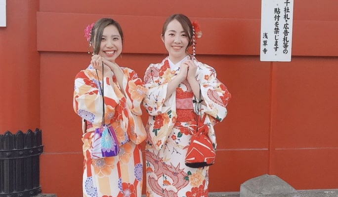 Tokyo Asakusa Hanaka Kimono Rental + Hair Set
