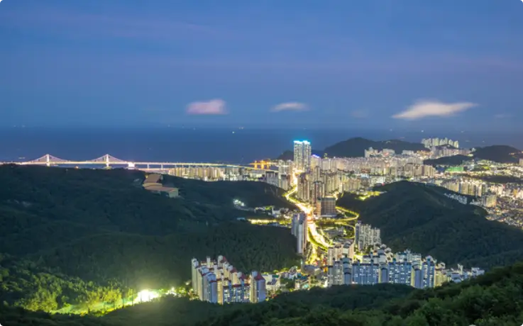 Night view of Hwangnyeongsan Mountain