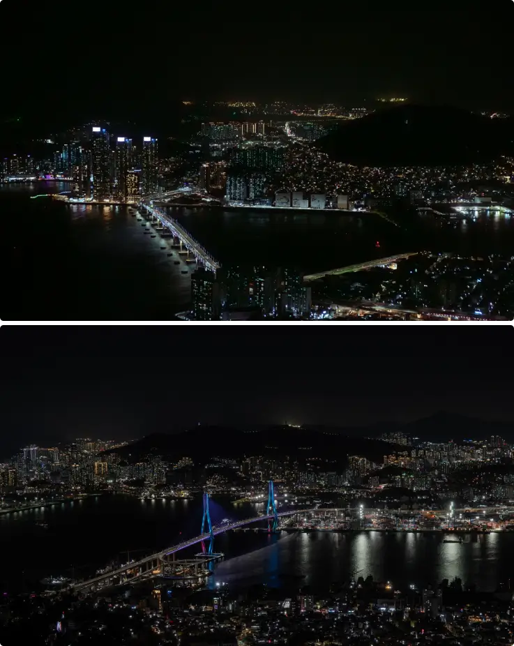 Night view from Bongnaesan Mountain