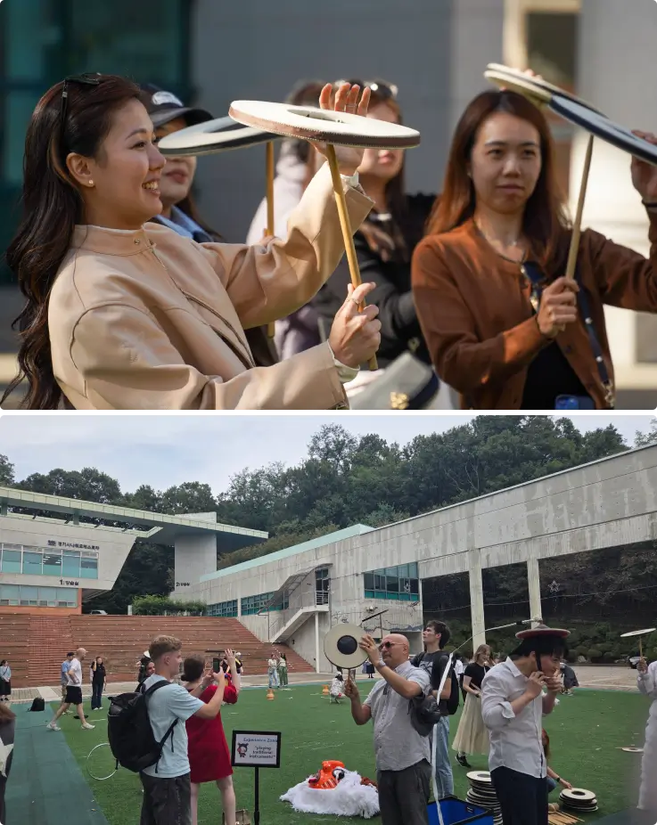 Participants experiencing traditional Korean games