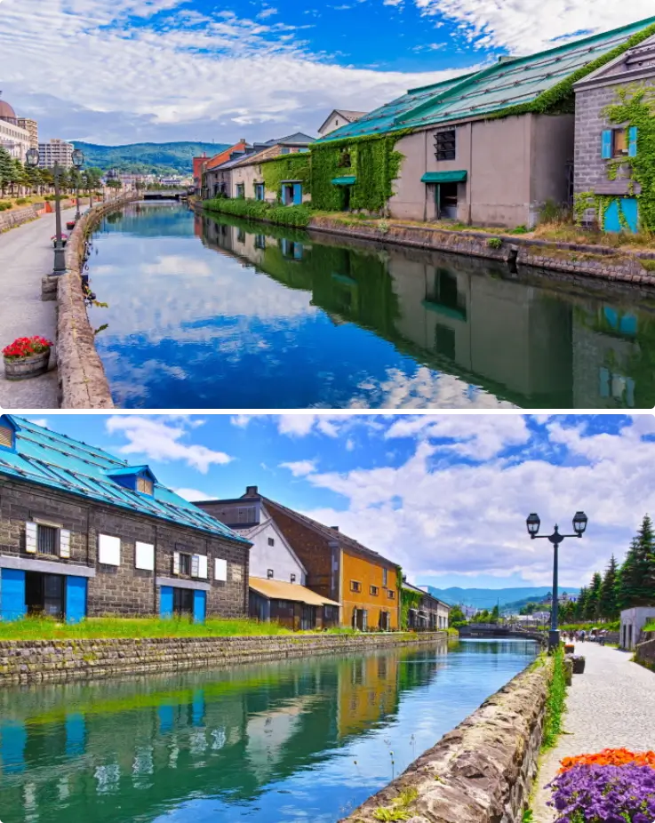 Otaru Canal on top and bottom