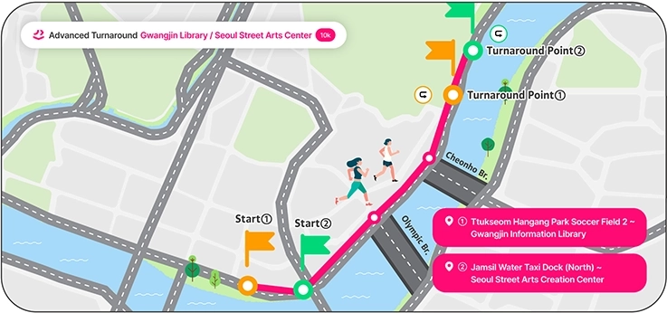 Advanced running course map of My Pace Hangang Triathlon