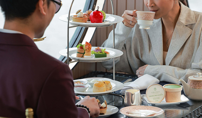 Luxurious Afternoon Tea Set on Shangri La Horizon Cruise in Bangkok