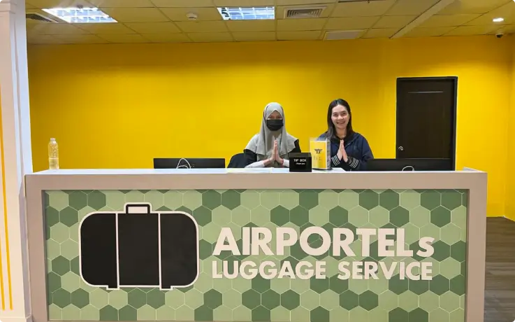 Airportels counter at Phuket Airport domestic terminal.
