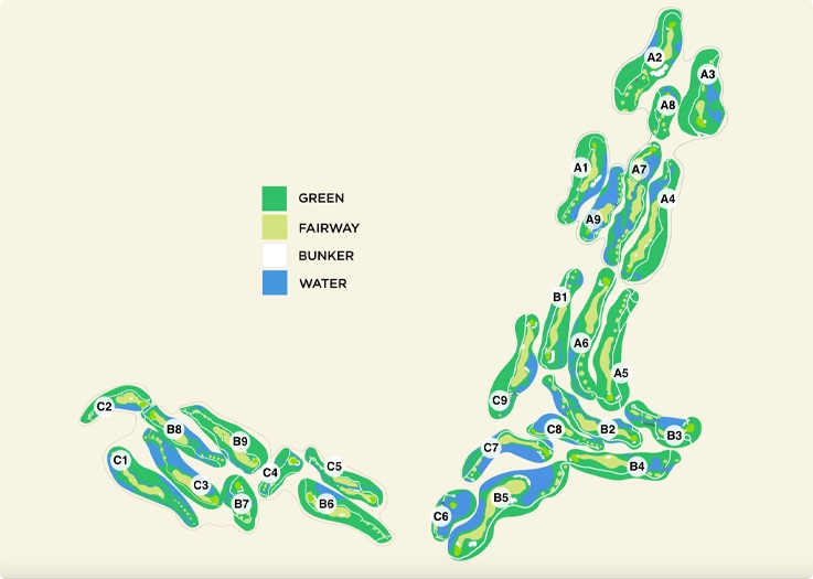 Golf Course map of Alpine Golf Resort Chiang Mai