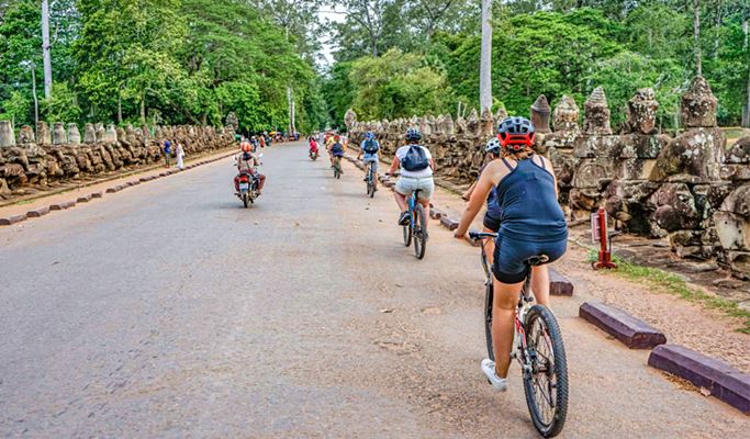 Angkor 3 Temples + Preah Khan Sunrise & Bike Tour (Half Day)