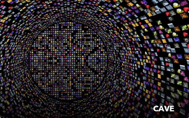 Cave media art at the Gangneung Arte Museum.