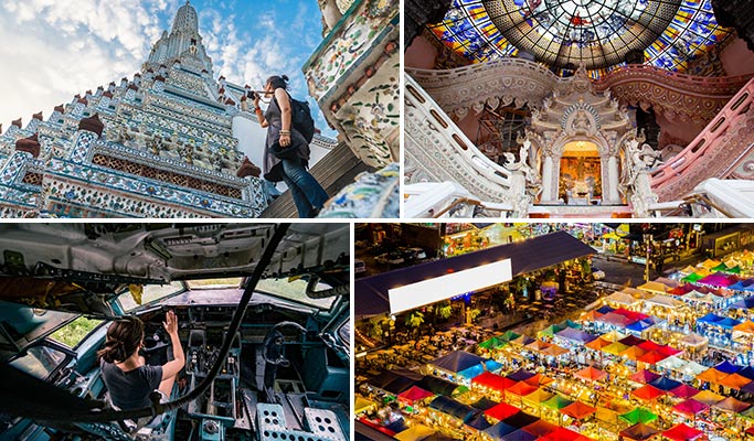Bangkok City Instagram 1 Day Tour - Wat Arun + Erawan Museum + Airplane Graveyard + Ratchada Train Market (Join-in/Private)