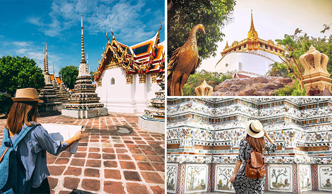 Bangkok Temples Instagram Half Day Tour: Wat Arun + Wat Pho + Wat Saket (Join-in/Private)