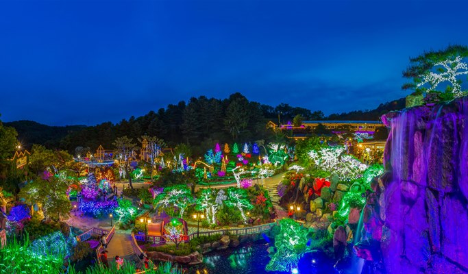 Bears Town Ski Resort Snow Sledding + Pocheon Herb Island Light Festival 1 Day Tour (Dec~Feb)