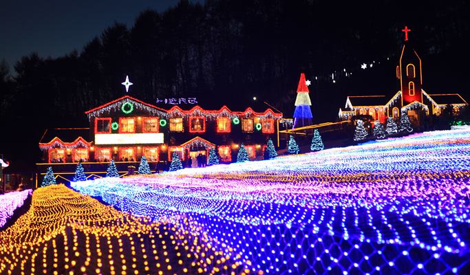 Bears Town Ski Resort Snow Sledding + Pocheon Herb Island Light Festival 1 Day Tour (Dec~Feb)