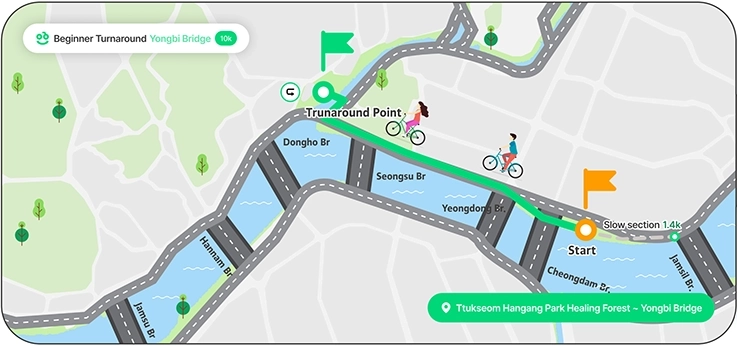 Beginner cycling course map of My Pace Hangang Triathlon