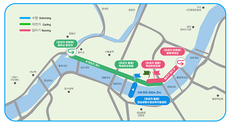 Beginner course map of My Pace Hangang Trialthlon Festival