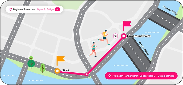 Beginner running course map of My Pace Hangang Triathlon