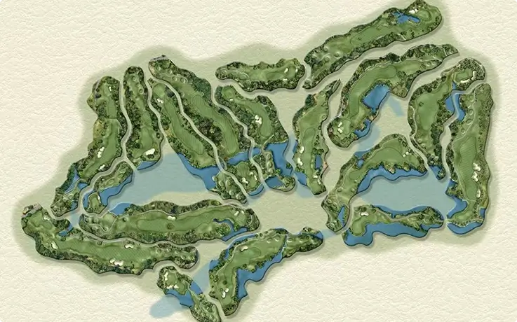 Course map of Blue Canyon Country Club Lake Course