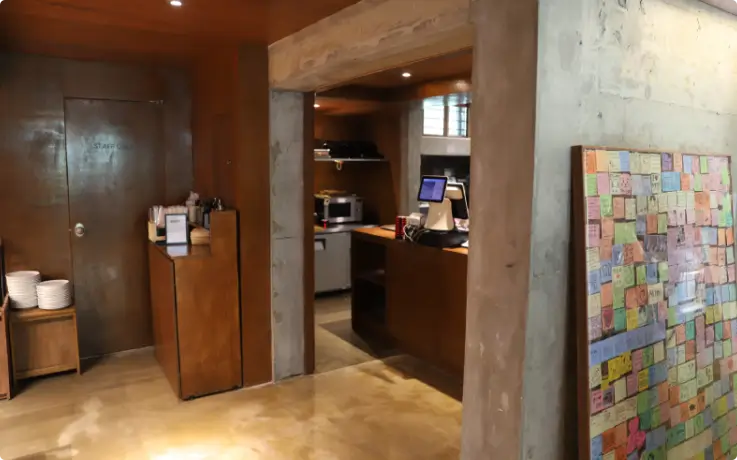 Interior of Cafe Hyuga, BTS's former dorm recreated into a cafe.