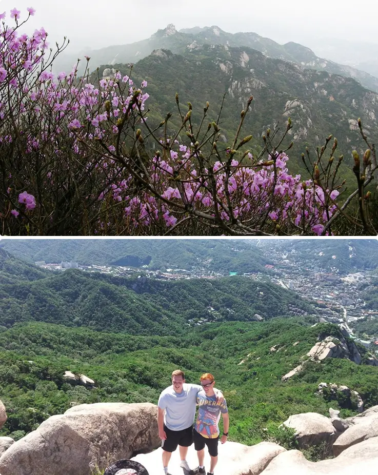 Bukhansan National Park in the spring and summer seasons.