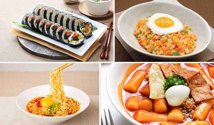 บริการส่งอาหาร: คิมบับ / ข้าวผัดกิมจิ / ต็อกปกกี และขนมยอดนิยมอื่นๆ ในเกาหลี