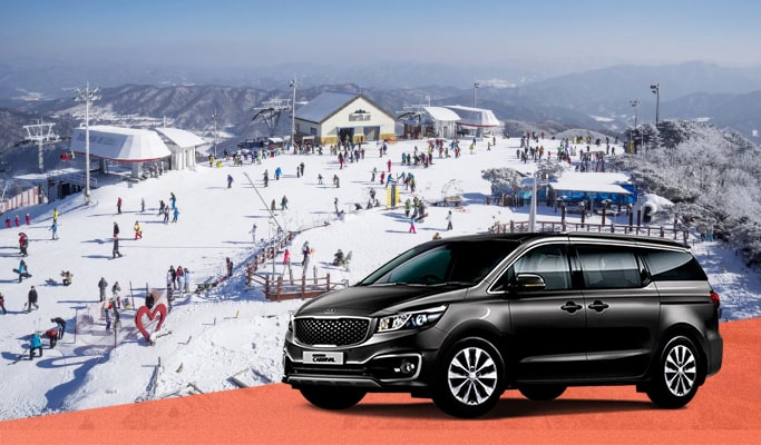 Major Ski Resort Private Transfer (from/to Busan/Daegu & Vivaldi/Yongpyong/Alpensia/High1/Phoenix Ski Resort) 24/7