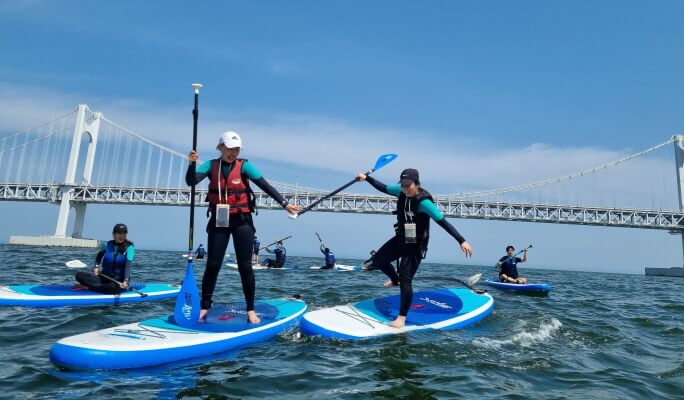 Stand Up Paddleboarding (SUP) at Gwangalli Beach, Busan: Paddleboard Rental & Basic Training