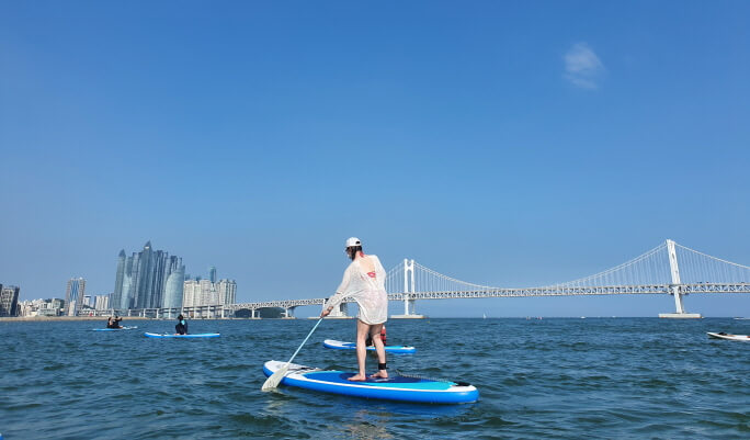 Stand Up Paddleboarding (SUP) at Gwangalli Beach, Busan: Paddleboard Rental & Basic Training