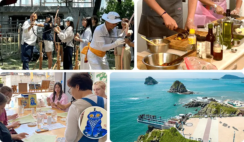 Korean Traditional Culture Experience 1 Day Tour in Busan: Traditional Archery (Gukgung) + Kimbap Making + Minhwa Painting