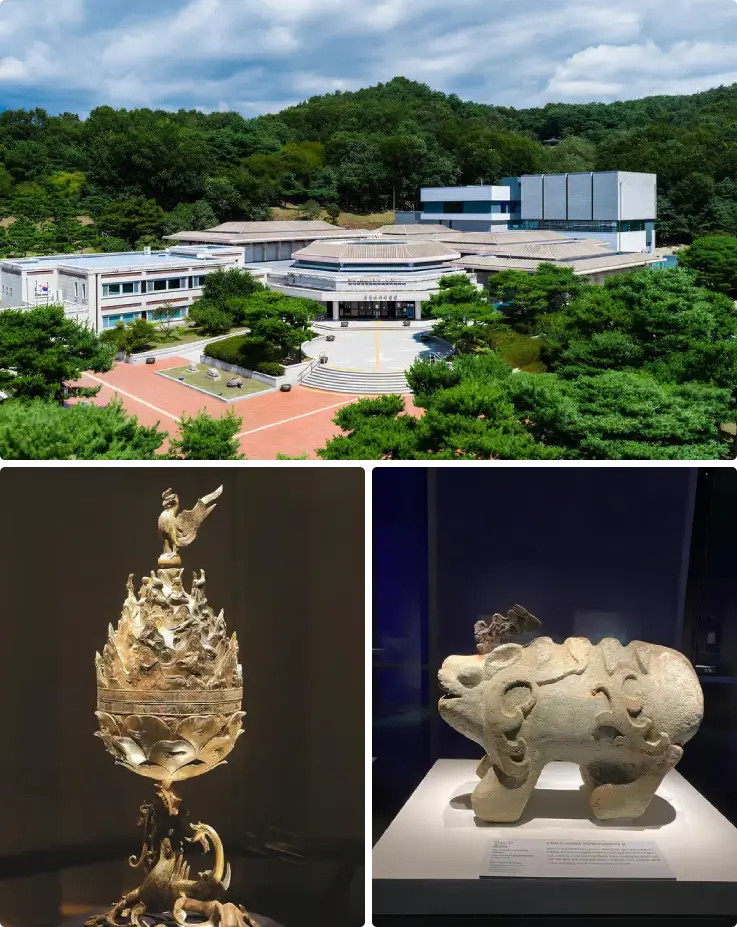 Ancient royal artifacts from the Baekje Kingdom on display at the Buyeo National Museum.