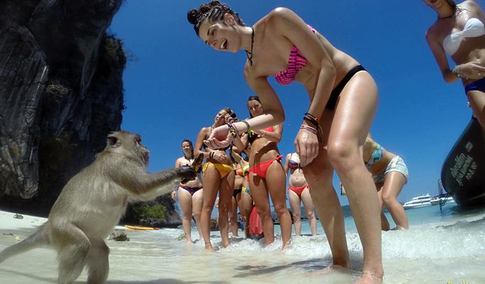 Phi Phi Islands Party Cruise 'Captain Bob's Booze Cruise' (+Unlimited Drinks/ Meal/ Snorkeling/ Paddleboarding) - from Koh Phi Phi Don Island