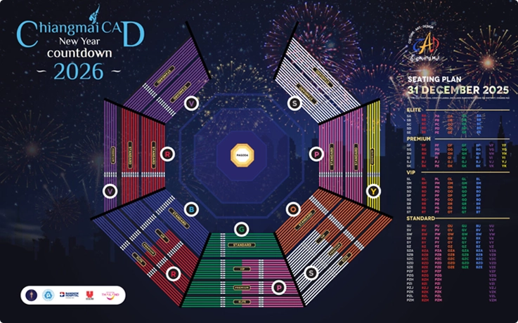 Seating plan of Chiang Mai CAD New Year Countdown 2026