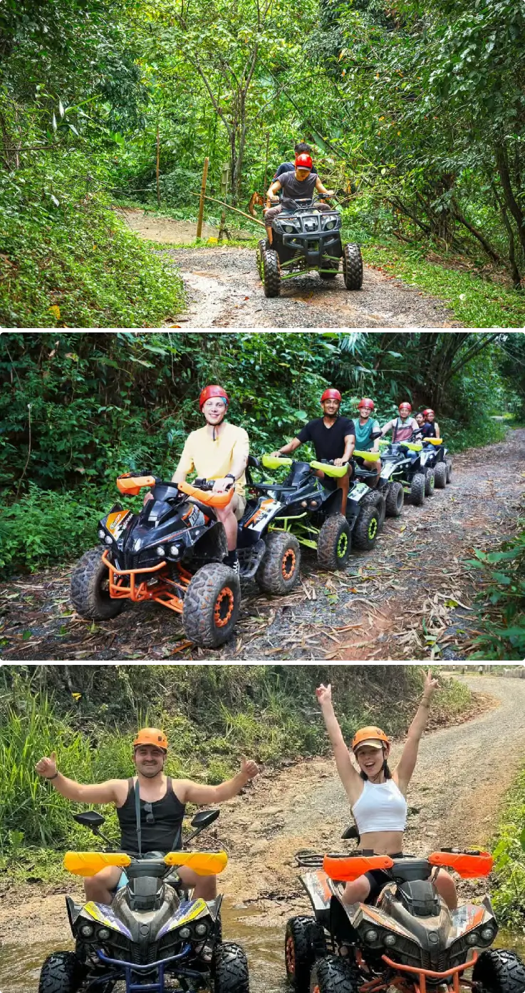 Riding ATV through jungle trails in Chiang Mai