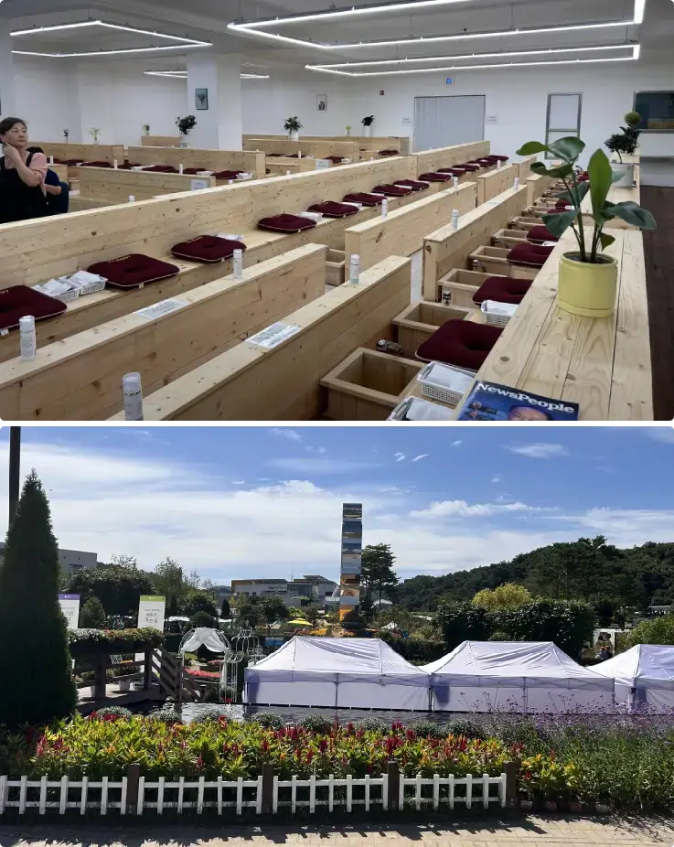 Herbal foot bath and hop tea therapy experience at a wellness center in Cheongju.