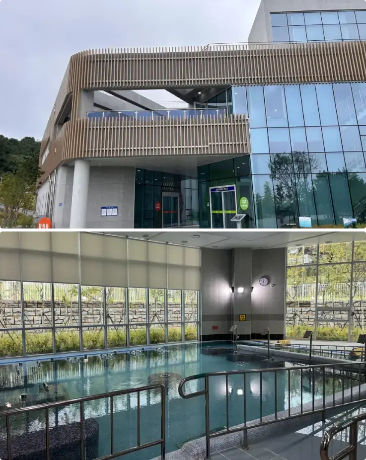 Interior view of Chojeong Haenggung Palace in Cheongju with meditation and healing pool experience.