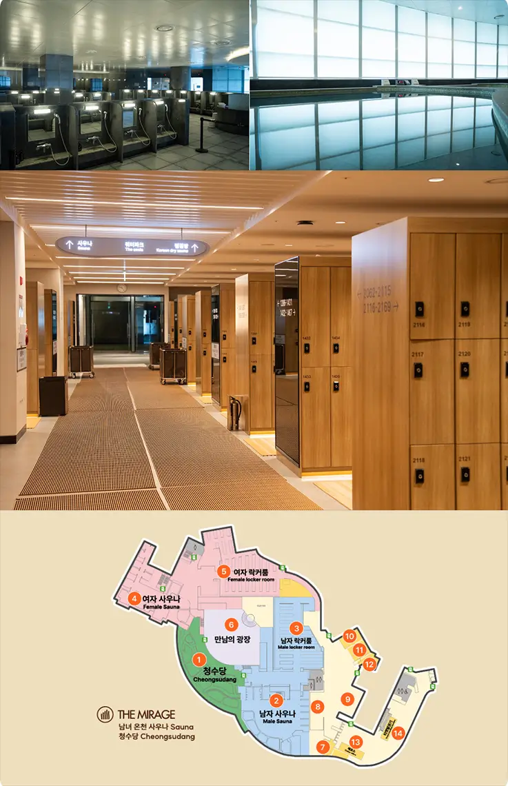 Indoor sauna at ClubD Oasis Spa & Waterpark in Busan.