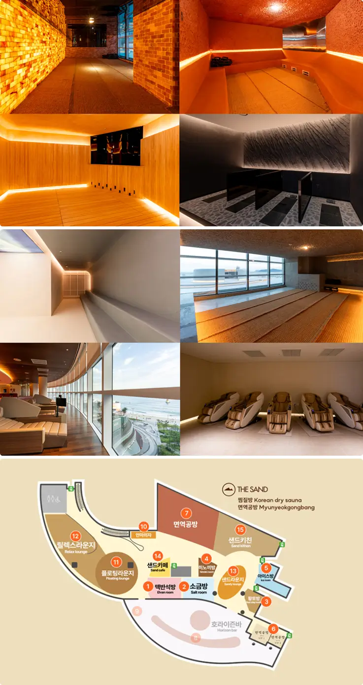 Dry sauna and immunity workshop at ClubD Oasis Spa & Waterpark in Busan.
