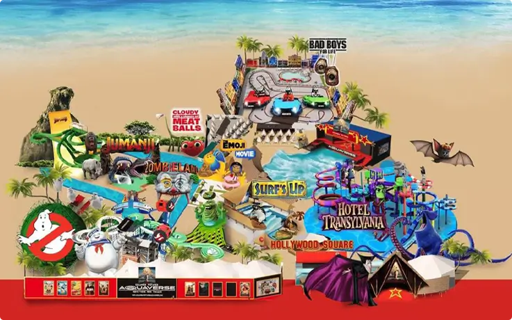 Map of Columbia Pictures Aquaverse in Pattaya