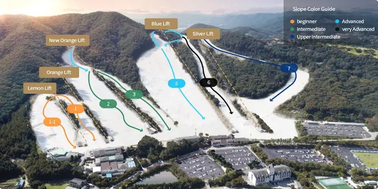 Guide map of Jisan Forest Resort