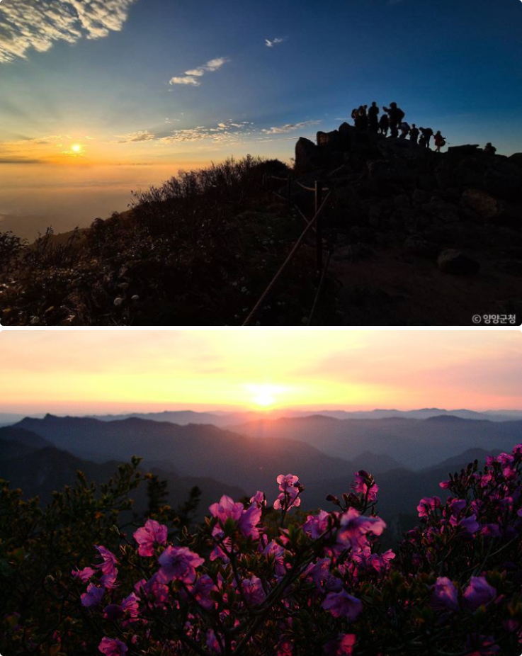 View of the morning sunrise from Daecheongbong Peak.