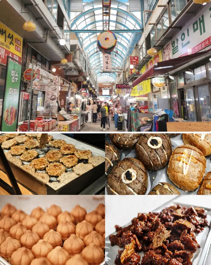 Local street food and market stalls at Danyang Gugyeong Market