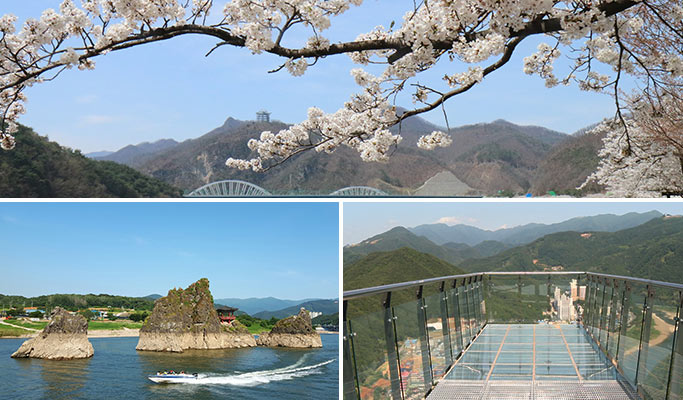 Spring Special: Danyang Sogeumjeong Park + Dodamsambong Peaks + Mancheonha Skywalk Cherry Blossom 1 Day Tour (+ Alpine Coaster/Zip Line options) - from Seoul (Apr 1~30)