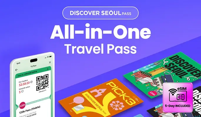 Discover Seoul Mobile Pass (72/120-Hour Pass/ Pick 3 Pass) (+ 5-day eSIM included)