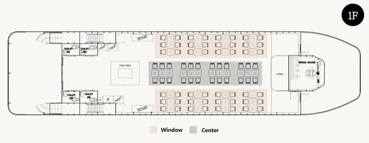 Seating map of E-land Ferry Moonlight Dinner Cruise