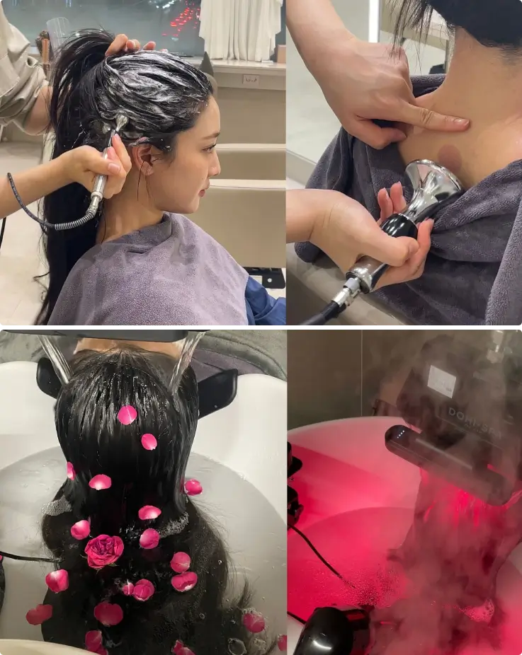 Relaxing, multi-step head spa treatment at ECOJARDIN COEX Samsung Branch.