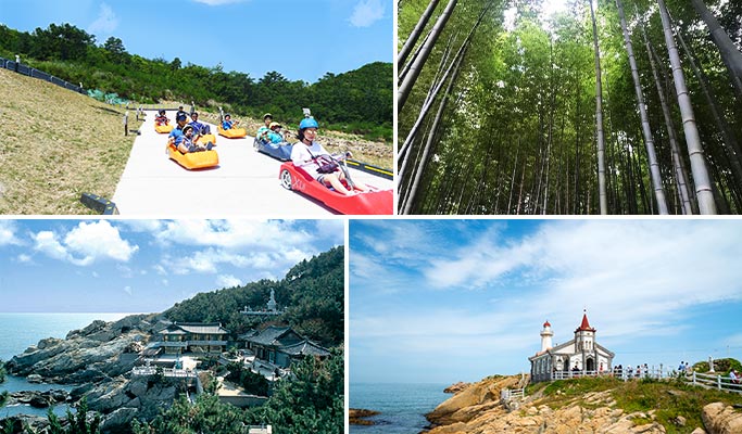 Eden Valley Luge + Ananti Cove + Jukseong Dream Church + Haedong Yonggungsa Temple 1 Day Tour - from Busan