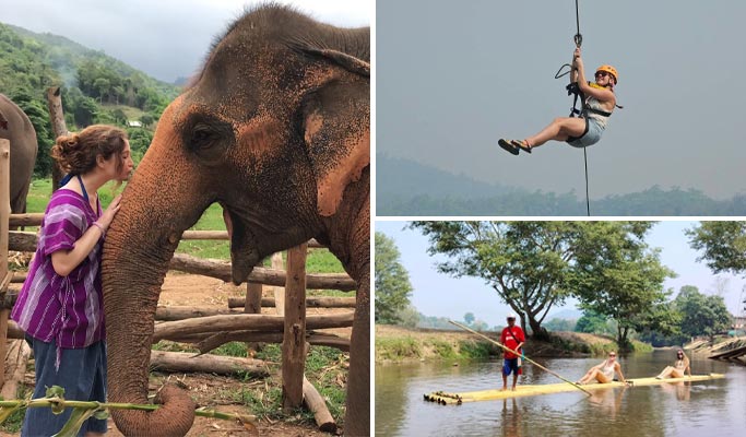 Chiang Mai Elephant Sanctuary + Zipline + River Rafting 1 Day Tour (+ Hotel Transfer)