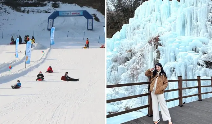 Elysian Gangchon Ski Resort + Eobi Ice Valley 1 Day Tour
