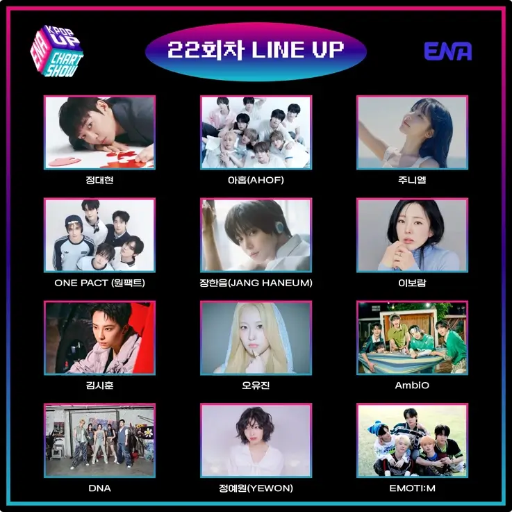 22nd lineup of ENA Kpop Chart Show