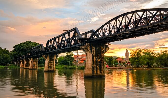 Erawan Waterfall + River Kwai + JEATH Museum 1 Day Tour - from Bangkok